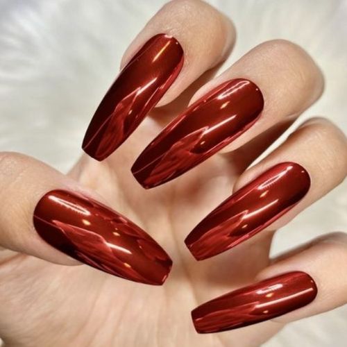 Red Metallic Nails