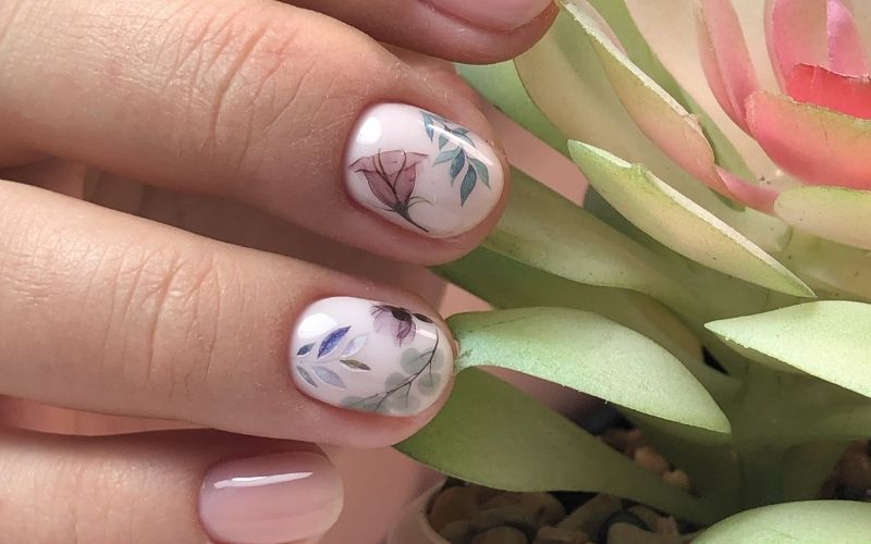 Casual Floral Short Nail