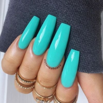 Bright Blue Nails