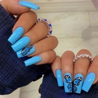 Top 35 Stunning Baby Blue Nails Ideas Clear Skin Regime