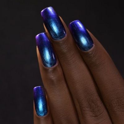 Chrome Blue Nail Polish Color