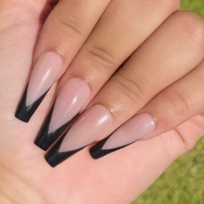 Black French Manicure