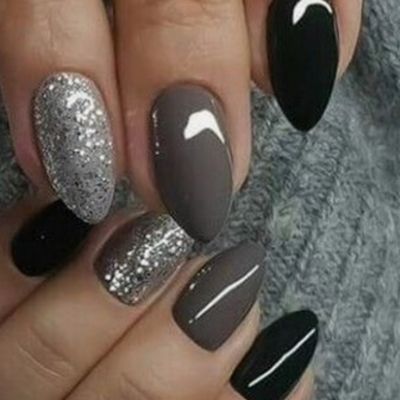 Black And Grey Nail Design