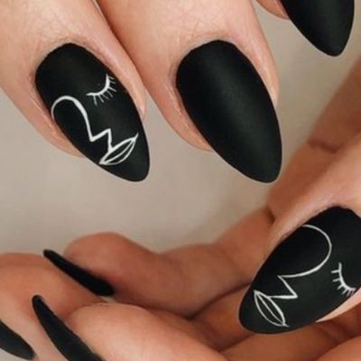 Modern Black Nail Design