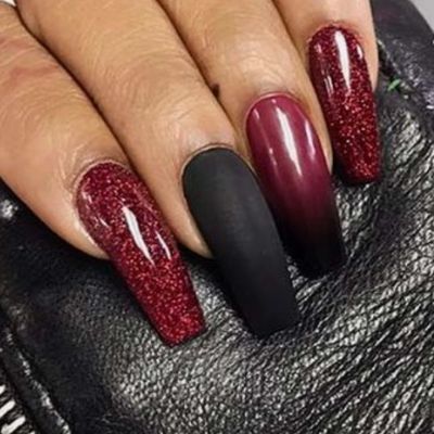 Black And Red Nail Design