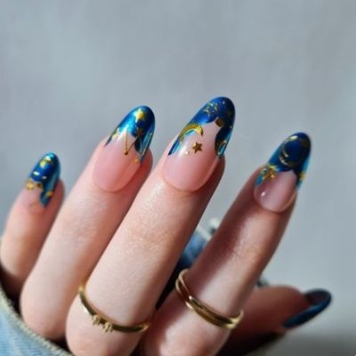 Starry Stiletto Nails