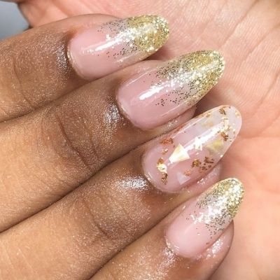 Glitter Almond Nail Design