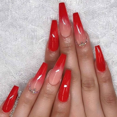 Ombre Red Nails