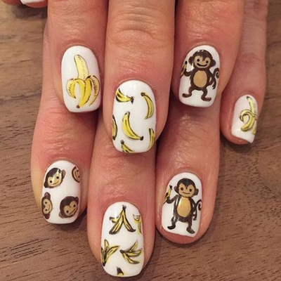 Banana Print Nails