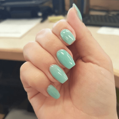 Minty Green Dip Nails