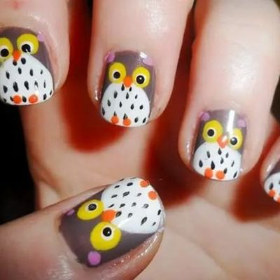 Owl Print Nails