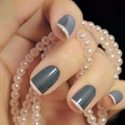 Simple Gray French Tips