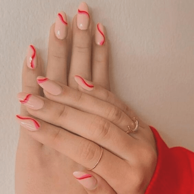 Wavy Art Clear Nails