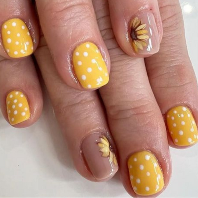 White Polka Dots On A Yellow Base