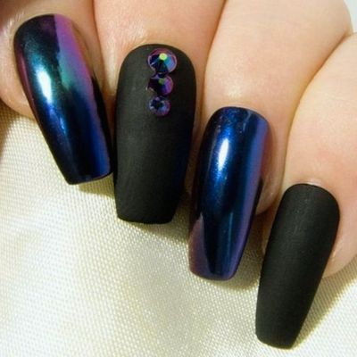 Navy Blue Night Out Nails