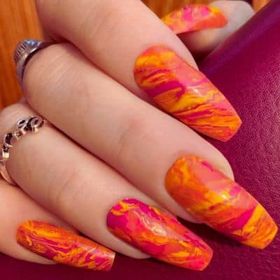 Orange-Ray Nails