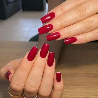 Solid Red Nails
