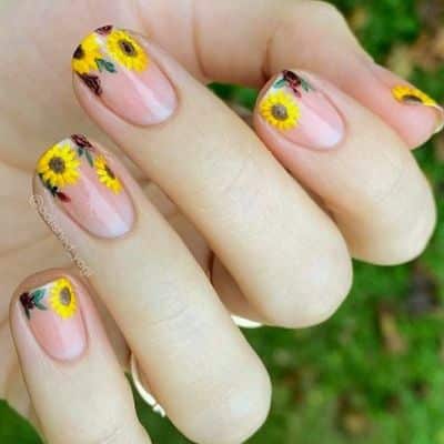 Sunflower French Tips