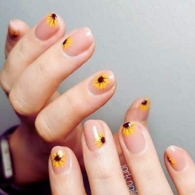 Sunflower Sticker Nails