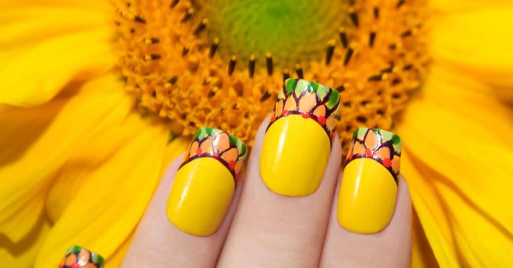 Sunflower nail designs