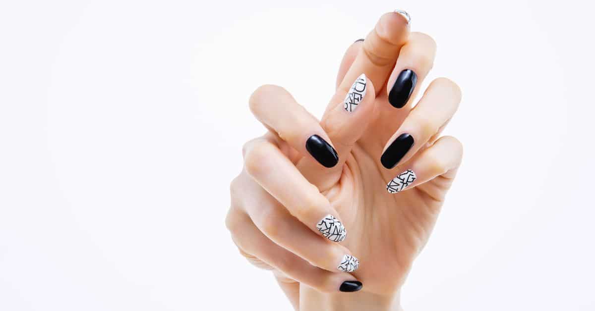 Black and white nail