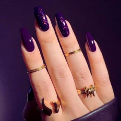 Magnetic Dark Purple Nails