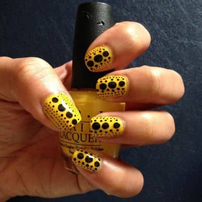 Yellow Vibes Polka Dot Nails